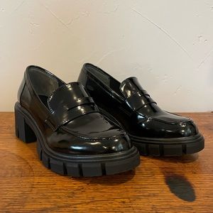 Black Lug Sole Loafers